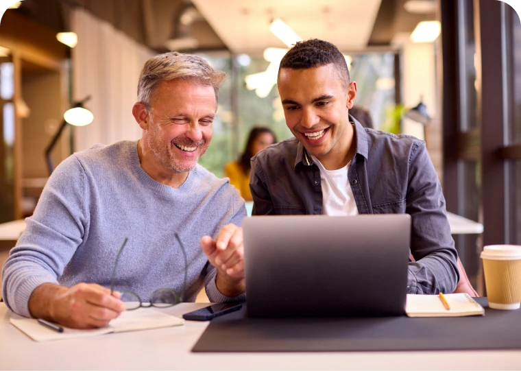 Teamwork in a modern office setting
